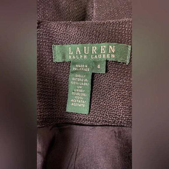 Lauren Ralph Lauren Black Linen Pencil Skirt Size 4 - Picture 3 of 7